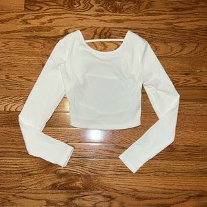 White backless crop top